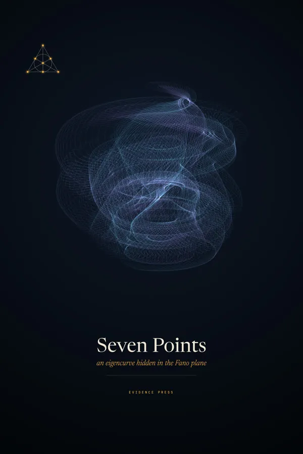 Seven Points poster: a translucent blue tangle of curves beside a small seven-point diagram